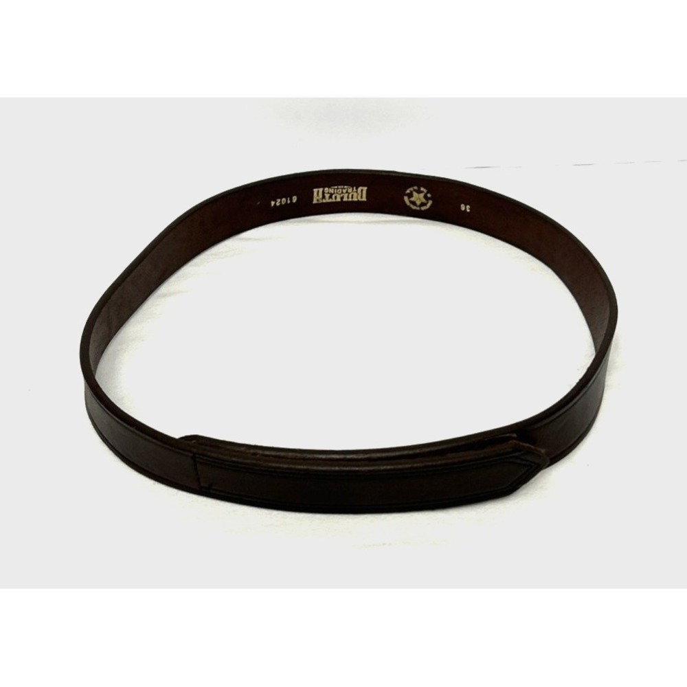 Duluth Trading Co Buckle-less Leather Belt Men's SZ 36 Brown 61024 USA Hook Loop